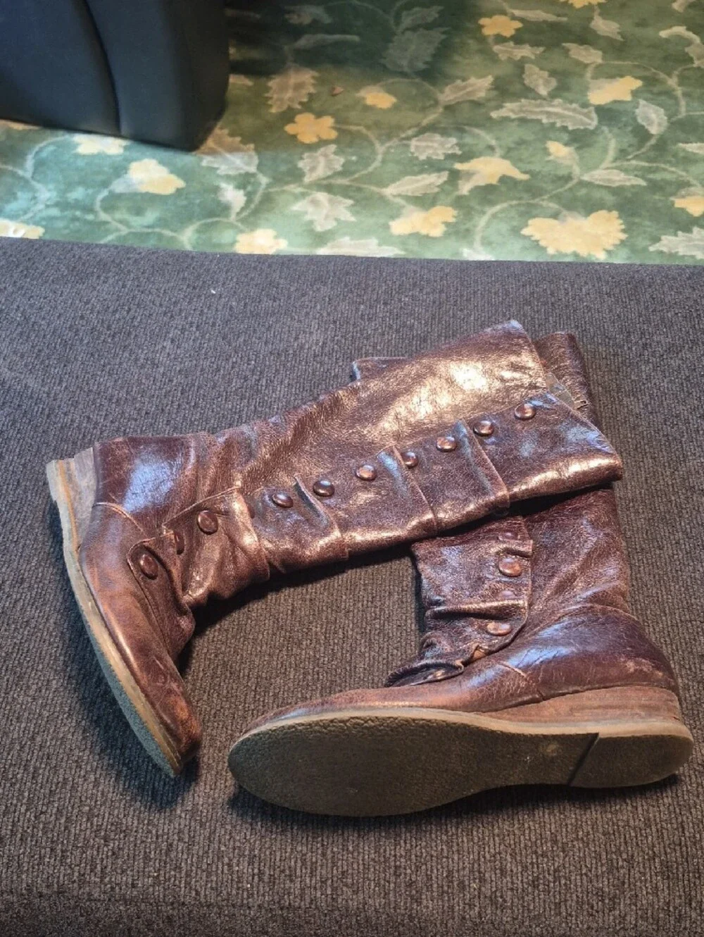 Miz Mooz Brown Over-the-Knee Leather Boots with Side Zip
